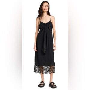 New Simone Rocha slip dress Elegant Black Dress with Lace Hem Sz 2